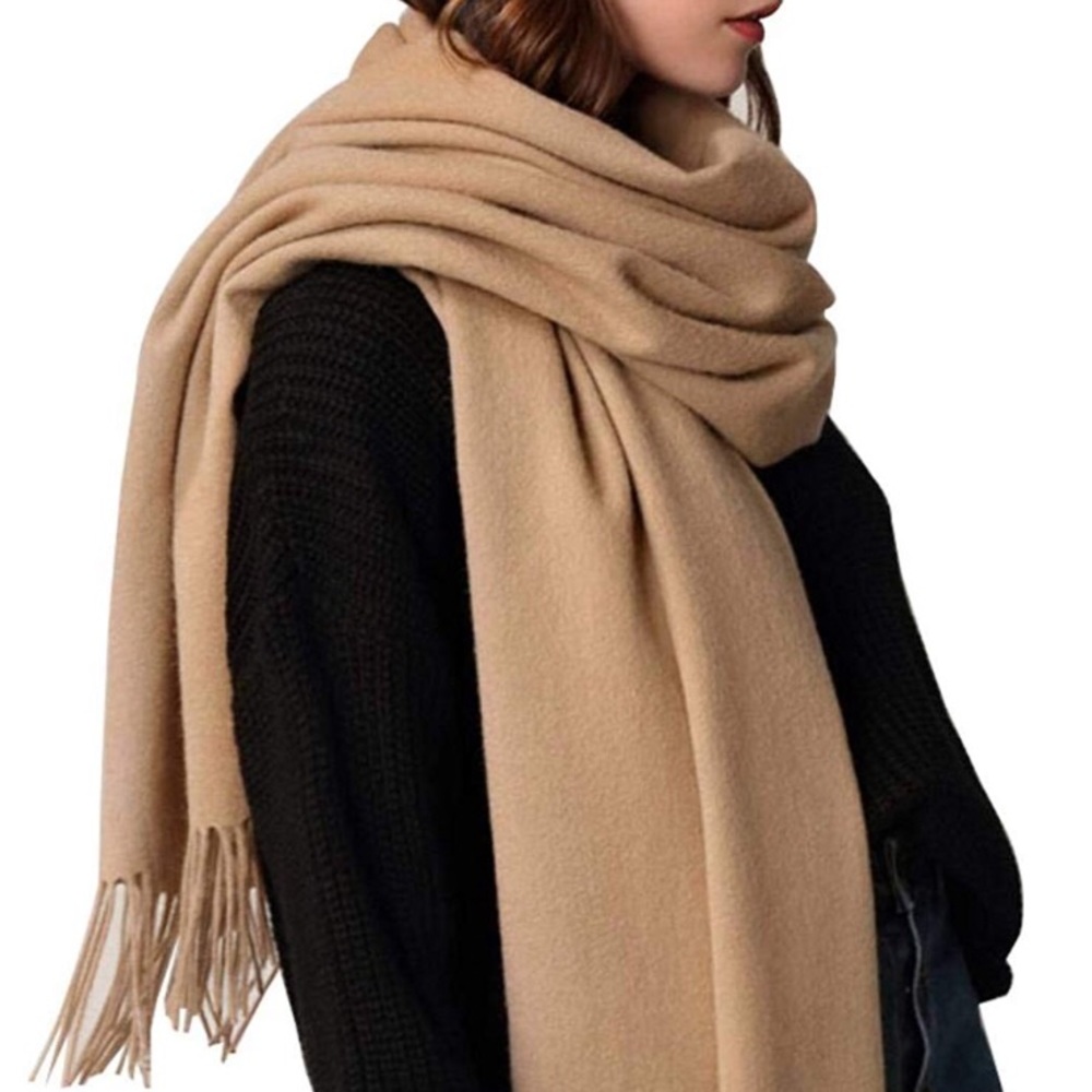 Women’s Cashmere Scarf | Camel Color | 78.7” x 28”